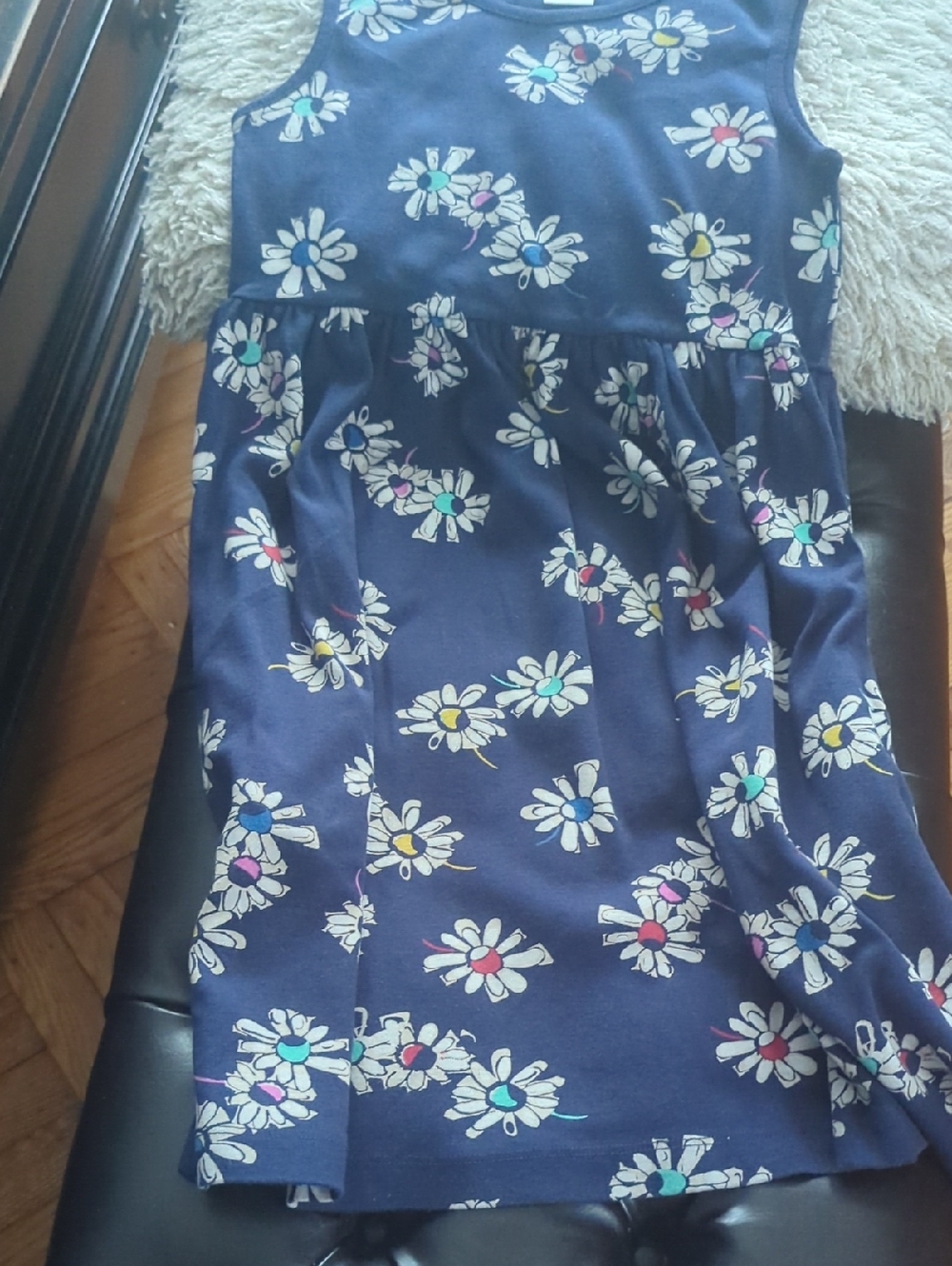Hanna Andersson Navy Daisy Print Casual Dress